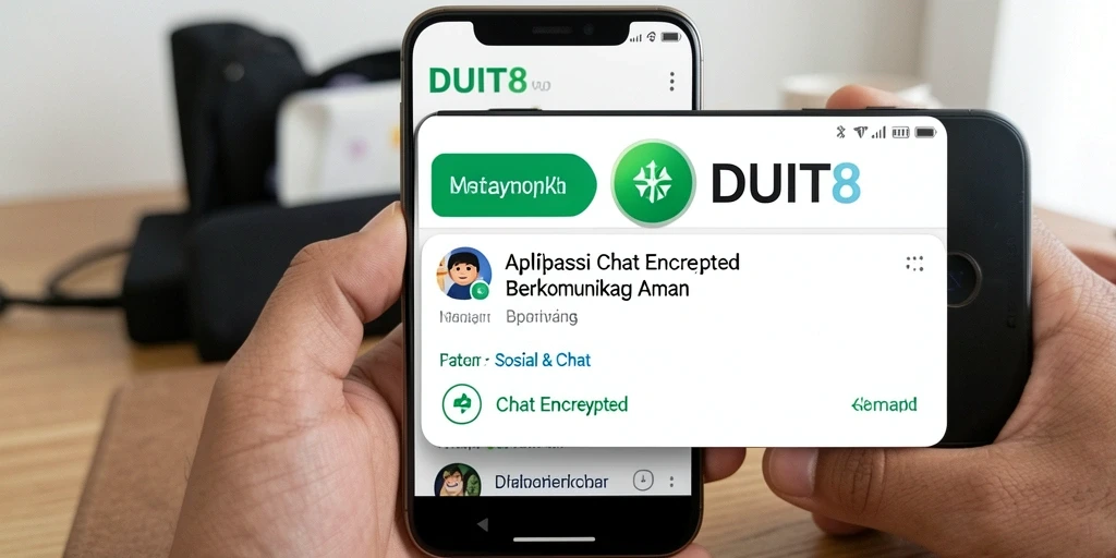 Tampilan antarmuka DUIT8 yang simpel dan fungsional untuk Chat Encrypted.