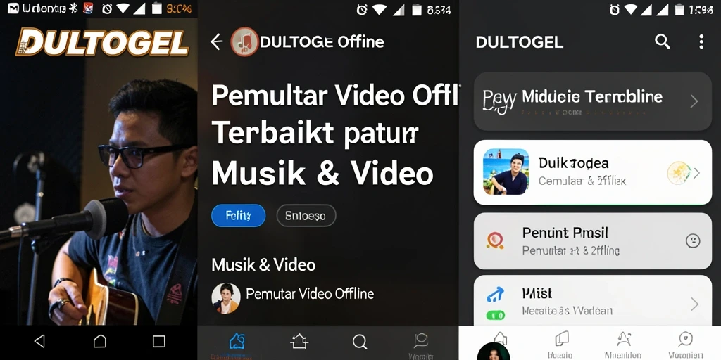 Tampilan antarmuka DULTOGEL saat memutar video offline yang menarik.