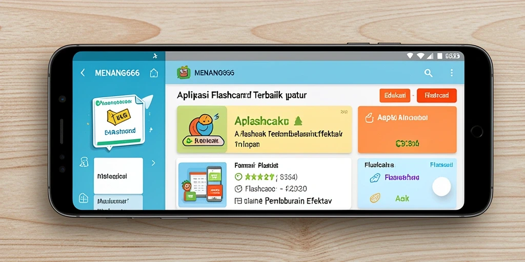 Antarmuka pengguna MENANG666 yang menarik dengan fungsi Flashcard.