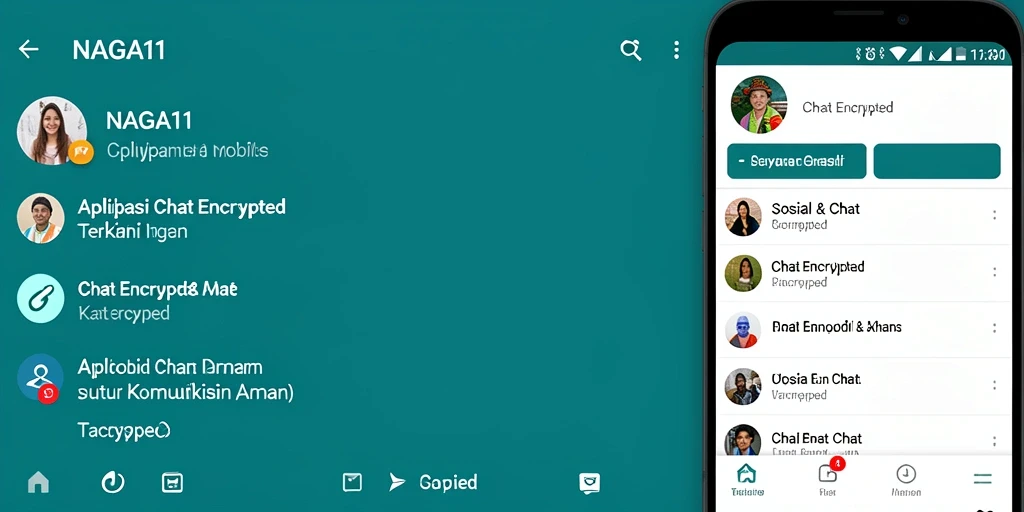 Antarmuka NAGA11 yang ramah pengguna untuk chat yang aman.